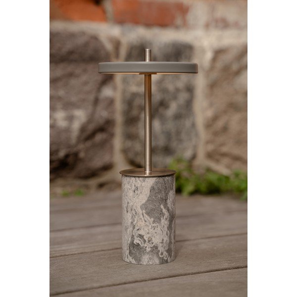 Šedá mramorová LED stmívatelná stolní lampa s kovovým stínidlem (výška 25,5 cm) Asteria Move Mini – UMAGE-image-1