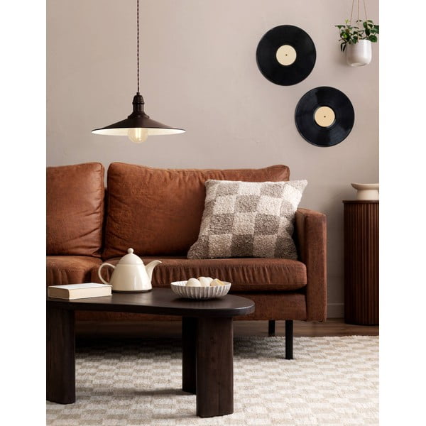 Tmavě hnědé závěsné svítidlo s kovovým stínidlem ø 36 cm STOCKBURY – EGLO-image-1