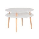 Světle šedý konferenční stolek s přírodními nohami Ragaba UFO, Ø 70 cm