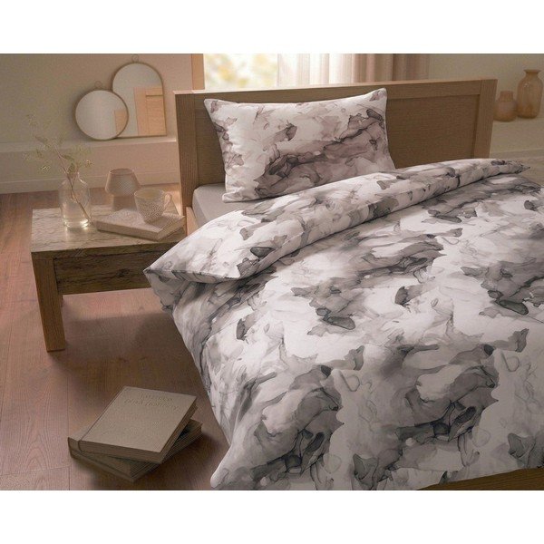 Hnědé povlečení na jednolůžko z bavlněného saténu 140x200 cm Deluxe Minerals – My House-image-1