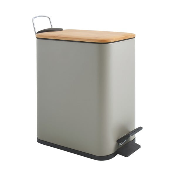 Taupe nášlapný ocelový odpadkový koš 5 l   Erik – Spirella