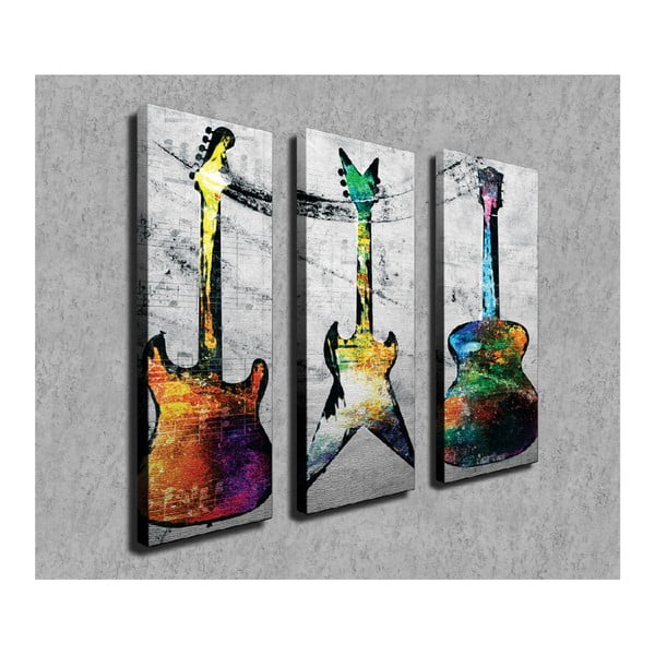 3dílný nástěnný obraz na plátně Guitars-image-2