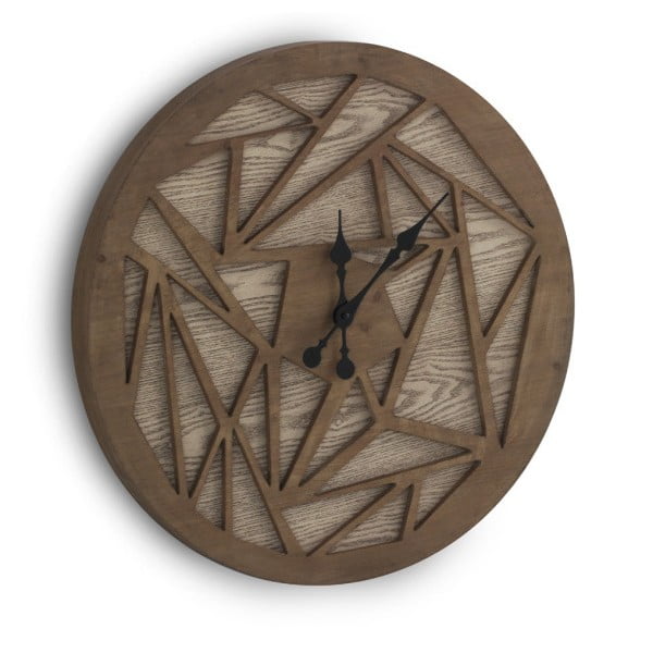 Hnědé nástěnné hodiny Geese Time Traveller, Ø 60 cm