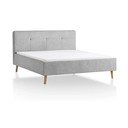 Světle šedá čalouněná dvoulůžková postel bez roštu 140x200 cm Smart – Meise Möbel