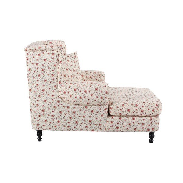 Béžové květinové křeslo ušák Max Winzer Mareille Flowery Beige-image-3