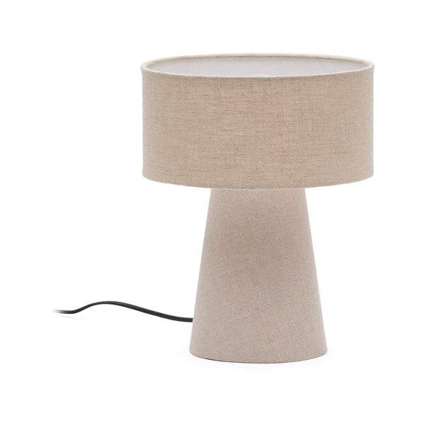 Stolní lampa šedobéžová s textilním stínidlem (výška 35 cm) Algaida – Kave Home
