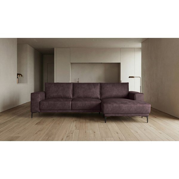 Tmavě hnědá rohová pohovka z imitace kůže (pravý roh) Copenhagen – Scandic-image-4