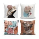 Sada 4 povlaků na polštáře Minimalist Cushion Covers Cesso, 45 x 45 cm
