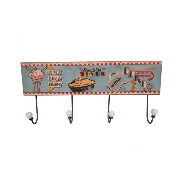 Retro věšák se čtyřmi háčky Diner