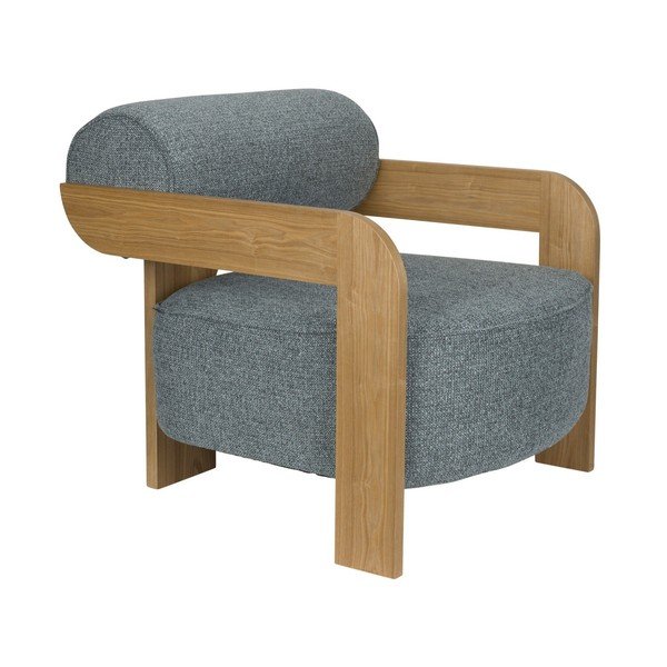 Šedomodré křeslo z textilie bouclé Oolong – Zuiver