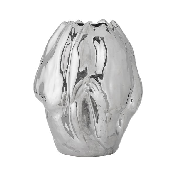 Váza z kameniny ve stříbrné barvě (výška 29 cm) Bobby – Bloomingville