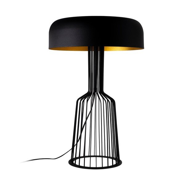 Černá stolní lampa s kovovým stínidlem (výška 57 cm) Fellini – Opviq lights-image-3