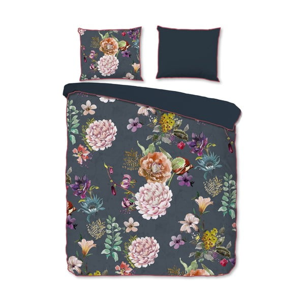 Antracitové povlečení na dvoulůžko/prodloužené z bavlněného saténu 240x220 cm Parma – Descanso