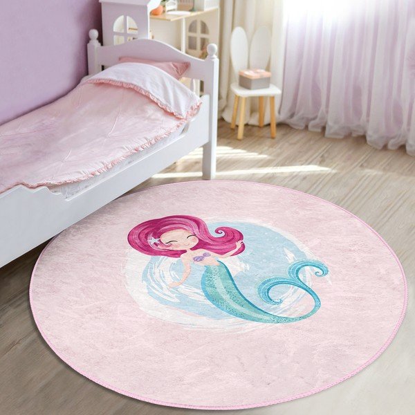 Růžový dětský koberec ø 80 cm Comfort – Mila Home-image-2