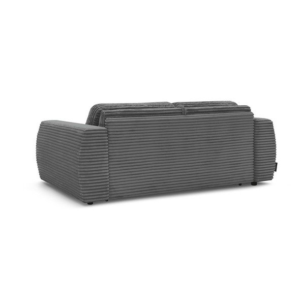 Tmavě šedá manšestrová pohovka na každodenní spaní/rozkládací 220 cm Hugo – Bobochic Paris-image-4