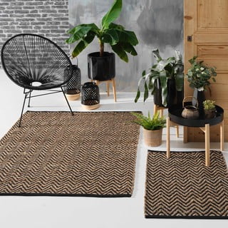 Koberec v černo-přírodní barvě 120x170 cm Zigzag – douceur d'intérieur