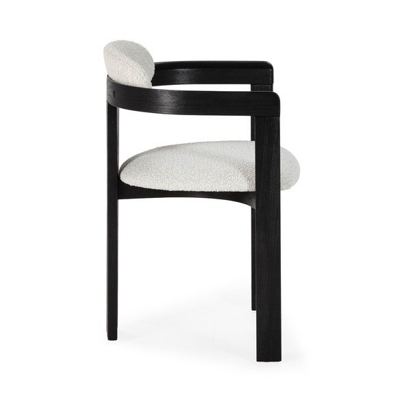 Bílá/černá čalouněná jídelní křesla v sadě 2 ks s područkami Eiden – MOME-image-3