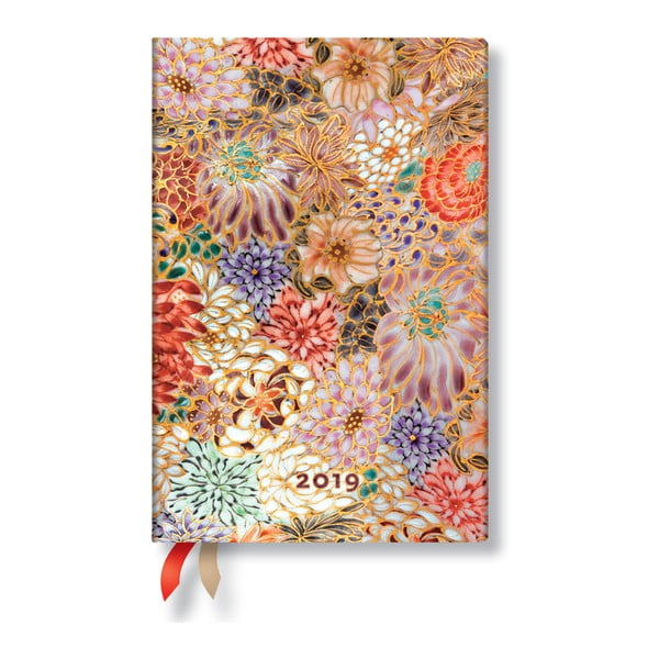 Diář na rok 2019 Paperblanks Kikka Horizontal, 9,5 x 14 cm