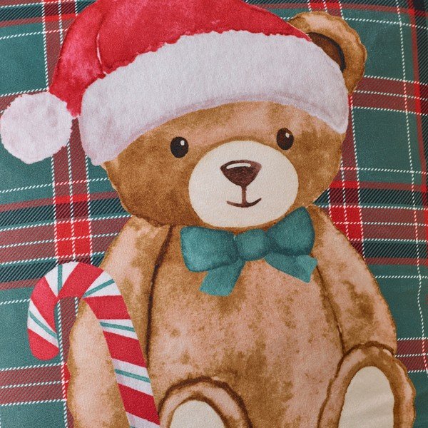 Dekorační polštář s vánočním motivem 45x45 cm Christmas Tartan Teddy Bear – Catherine Lansfield-image-2