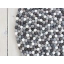 Šedo-bílý kuličkový vlněný koberec Wooldot Ball Rugs, ⌀ 120 cm
