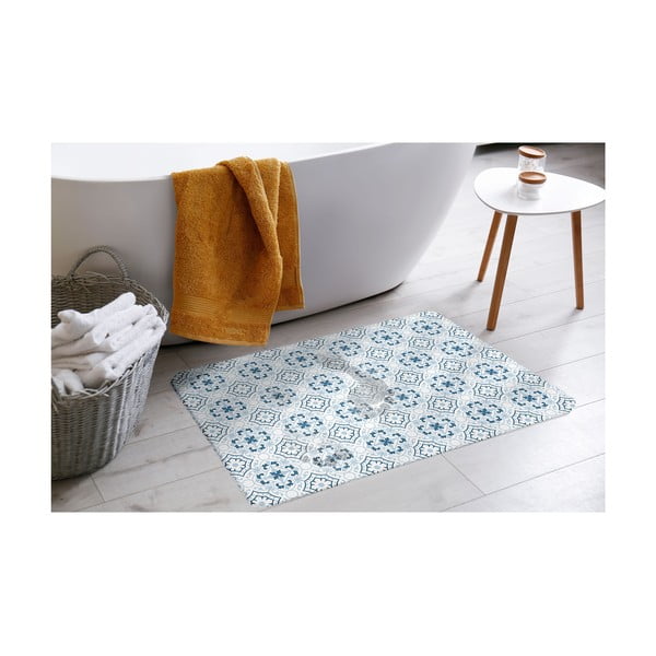 Bílo-modrá koupelnová předložka z křemeliny 50x70 cm Atlanta – douceur d'intérieur-image-1