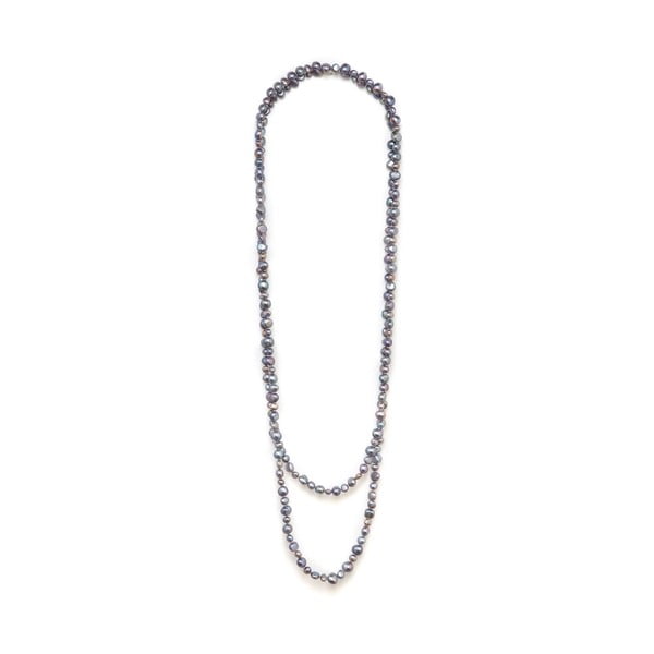 Šedý perlový náhrdelník Kyoto Pearl Polygala