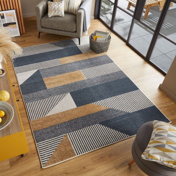 Žluto-modrý koberec Flair Rugs Brix, 160 x 230 cm-image-4