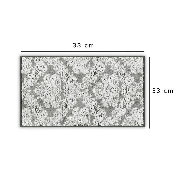 Šedý bavlněný ručník 33x33 cm Damask – Foutastic-image-2