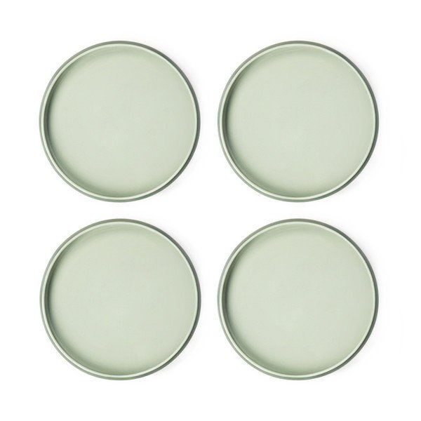 Zelené talíře v sadě 4 ks z kameniny ø 22 cm Aura Rondo – Bonami Selection