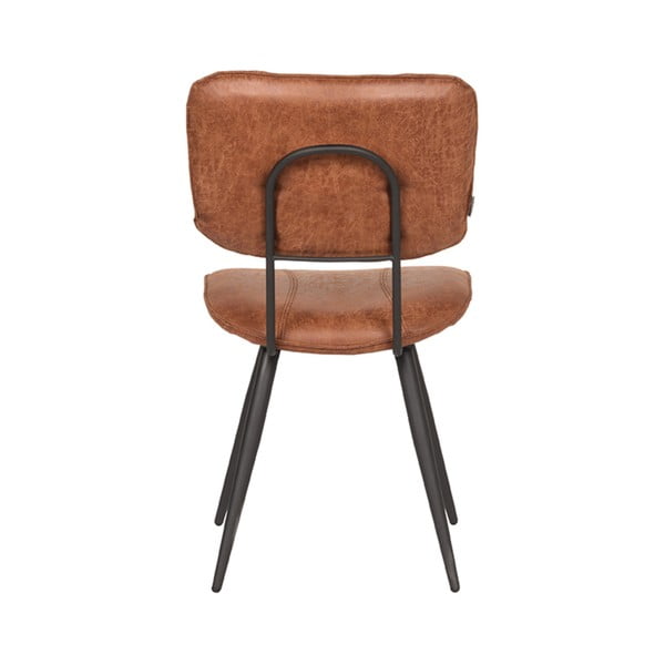 Koňakově hnědé kožené jídelní židle v sadě 2 ks Fos – LABEL51-image-3