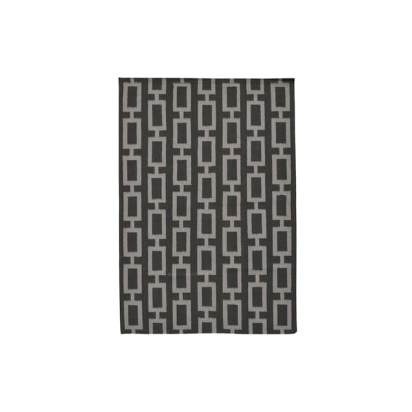 Ručně tkaný koberec Grey Squares Kilim, 155x230 cm