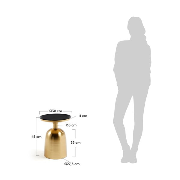 Odkládací stolek ve zlaté barvě Kave Home Physic, ø 37 cm-image-4