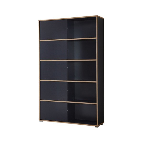 Černá knihovna v dekoru dubu 120x196 cm Slide - Germania-image-2