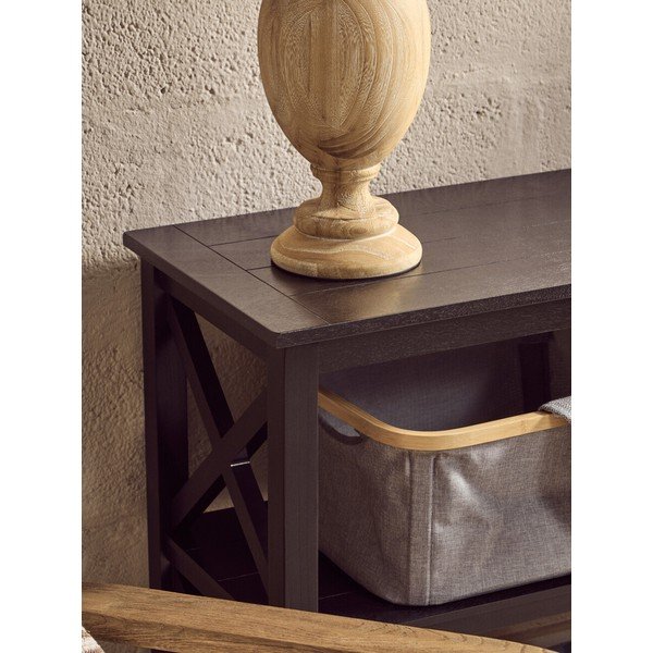 Černý regál z borovicového dřeva 120x81x40 cm Heritage – Premier Housewares-image-2