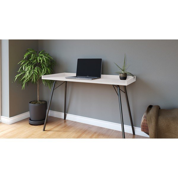 Pracovní stůl s bílou deskou 52x115 cm Rayburn – Woodman-image-2