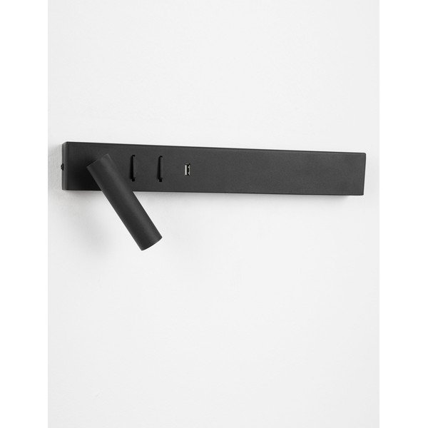 Matně černé kovové LED nástěnné svítidlo s ohybatelnou konstrukcí/s USB portem Vida – Nova Luce-image-3