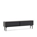 Černý TV stolek v dekoru dubu 200x57x35 cm Lenon – Kave Home