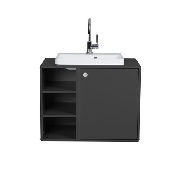 Tmavě šedá skříňka s umyvadlem bez baterie 80x62 cm Color Bath - Tom Tailor for Tenzo