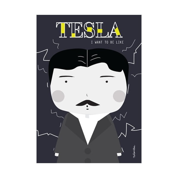 Plakát NiñaSilla Tesla, 21 x 42 cm