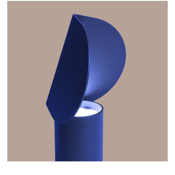 Tmavě modrá hliníková LED stolní lampa (výška 15 cm) BISCUIT – Thoro-image-2