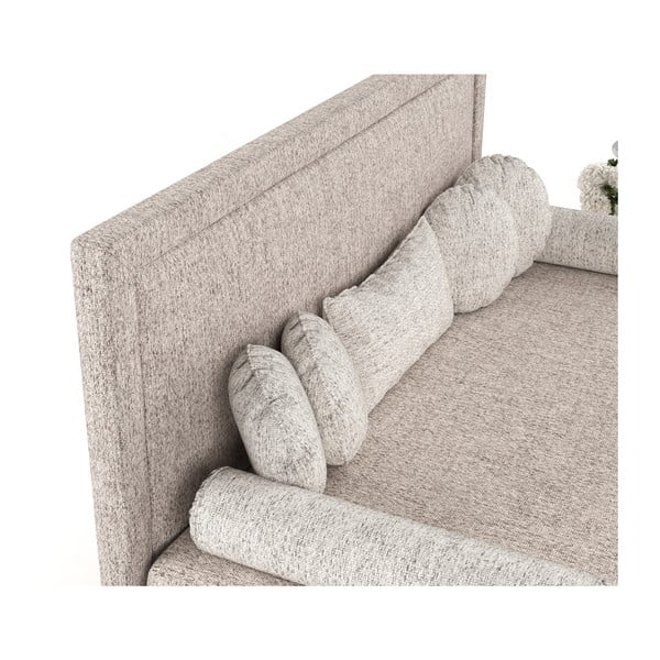 Světle hnědá čalouněná jednolůžková postel 100x200 cm Scala – Maison de Rêve-image-1