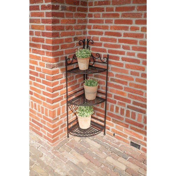 Černý kovový rohový skládací stojan na květiny Esschert Design-image-1