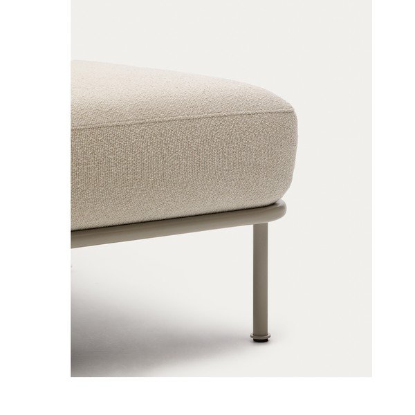 Béžová podnožka z textilie bouclé Aurum – Kave Home-image-1