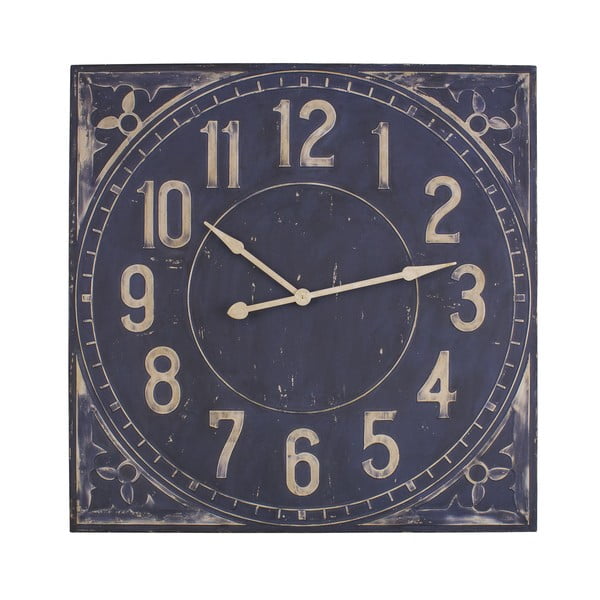 Modré nástěnné hodiny Antic Line Industrielle 99 x 99 cm