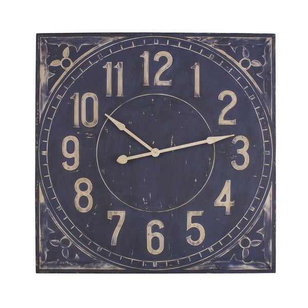 Modré nástěnné hodiny Antic Line Industrielle 99 x 99 cm