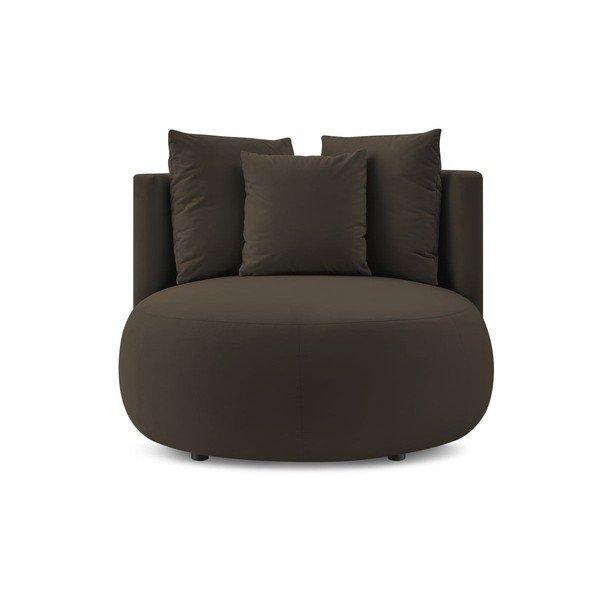 Hnědé sametové křeslo Cesar – Bobochic Paris-image-3