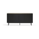 Černá nízká komoda v dekoru dubu 165x78 cm Arista – Teulat
