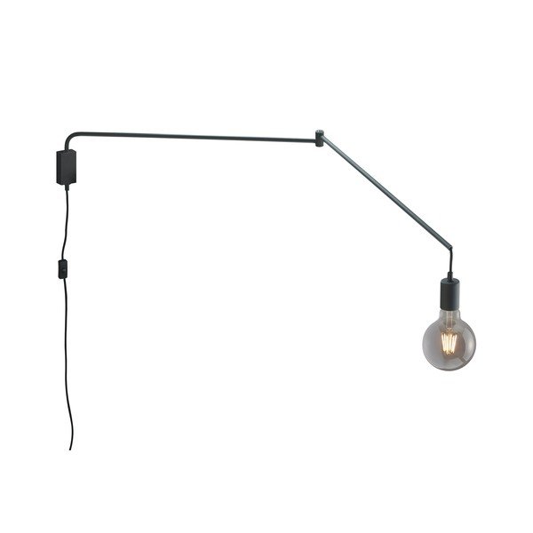 Matně černé nástěnné svítidlo s ohybatelnou konstrukcí do zásuvky Line – Trio