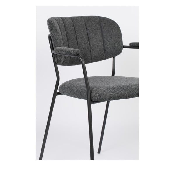 Antracitové jídelní židle v sadě 2 ks Jolien – White Label-image-1