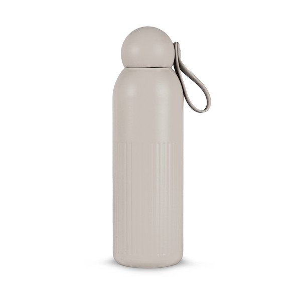 Béžová termoláhev s brčkem z nerezové oceli 500 ml Tekla – Sagaform